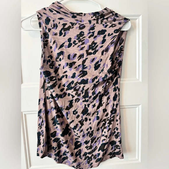 NWT Anthropologie Deletta Leopard Print Cowl Neck Sleeveless Blouse Size XS - Picture 2 of 6